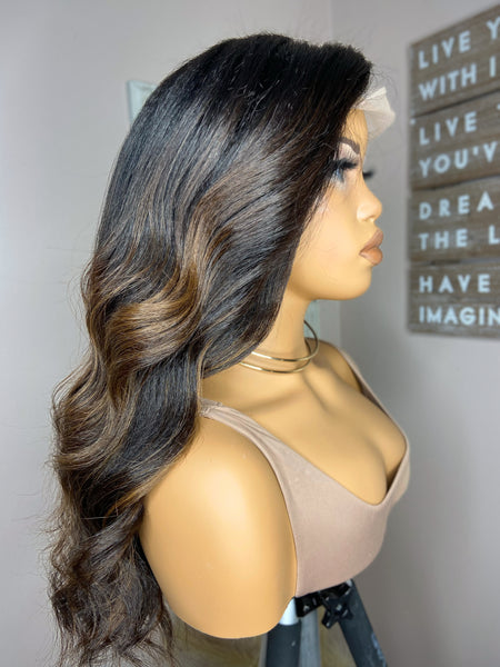 KENYA | Kinky Straight Custom Color Wig | 18 inch