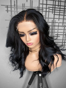JADE | Jet Black Cambodian Slight Coarse Wavy | 18 INCH