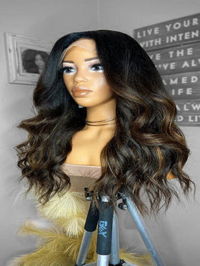 KENYA | Kinky Straight Custom Color Wig | 18 inch