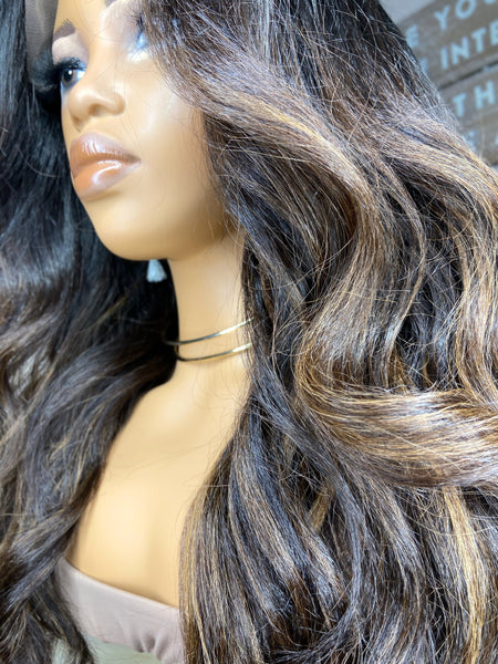 KENYA | Kinky Straight Custom Color Wig | 18 inch