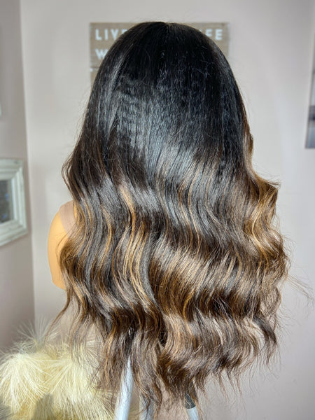 KENYA | Kinky Straight Custom Color Wig | 18 inch