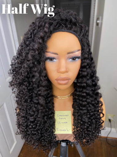 3/4 WIG (Half Wig) CORKSCEW COILY {ACCEPTING CUSTOM ORDERS}