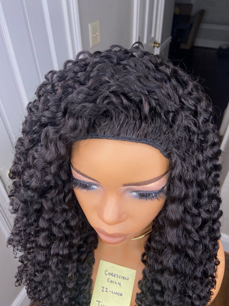 3/4 WIG (Half Wig) CORKSCEW COILY {ACCEPTING CUSTOM ORDERS}